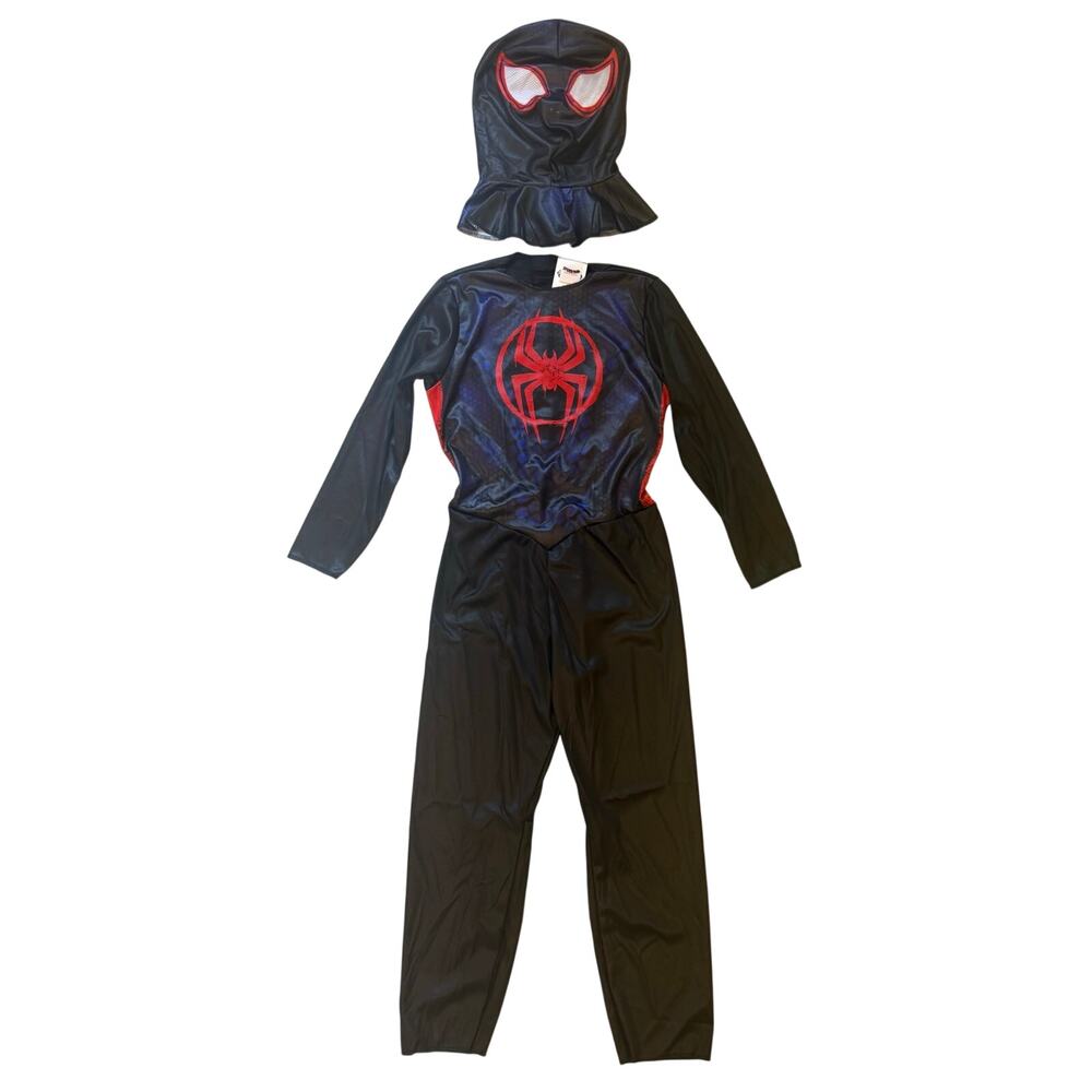 Spider Man Miles Morales Halloween Costume Boys Size 8 Outfit & Mask NEW